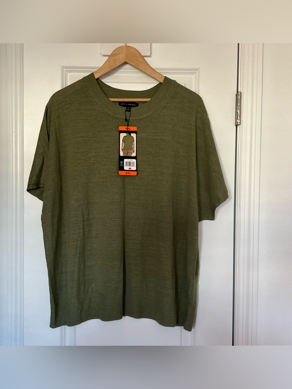 Banana Republic Women's Linen Blend Short Sleeve Top  COLOR GREEN   SIZE XXL